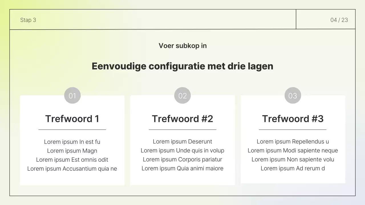 Eenvoudig lay-out rapport in wit en chartreuse