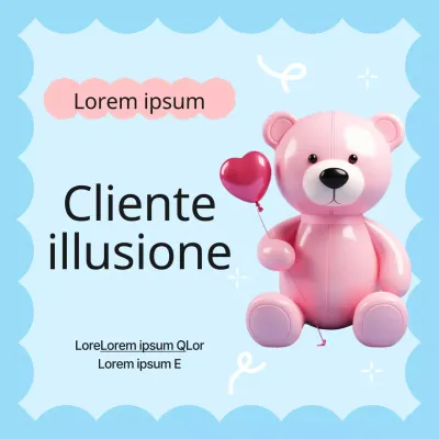 Annuncio di apertura della Giornata del bambino in azzurro e rosa