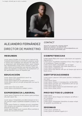 Beige y gris Minimal Marketing Manager Resume Introducción