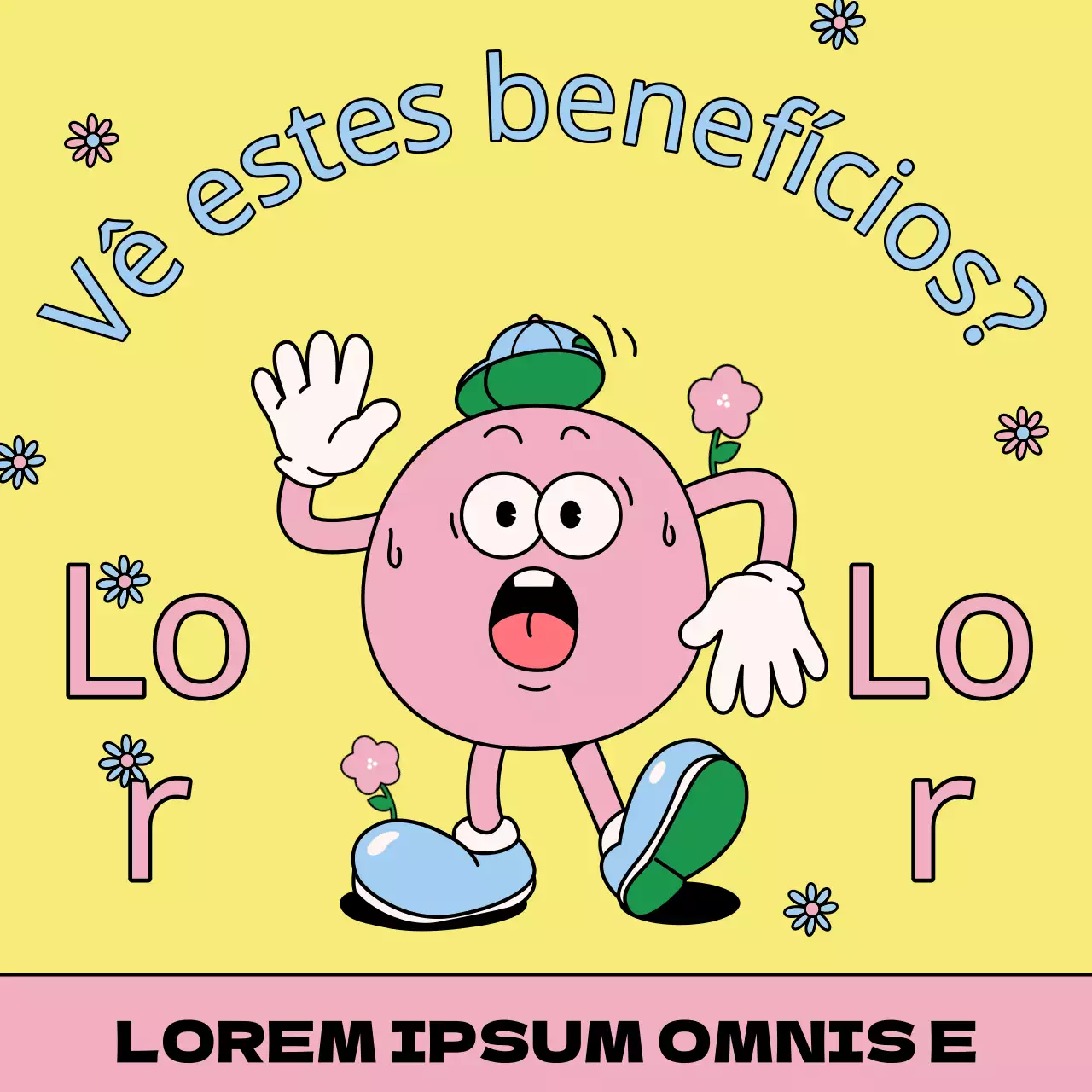 Um anúncio pop-art de saldos de primavera em amarelo e cor-de-rosa