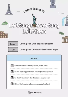 Einfache Geschichte in Grau und Hellblau Leitfaden zur Leistungsbewertung in der Weltgeschichte Lehrmittel