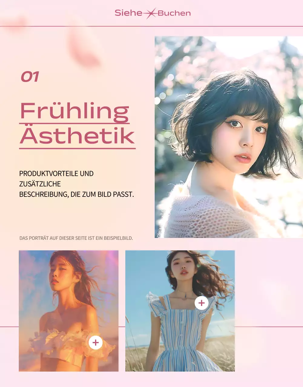 Trendige Frühlingswerbung in Rosa und Gelb