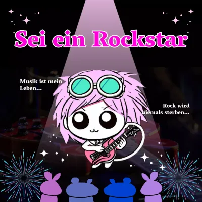Gag-Rockstar-Meme-Tweet in Weiß und Rosa