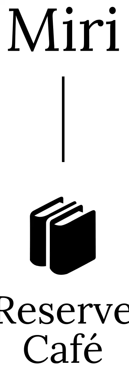 Café-libro con ilustraciones de libros con gracias sentimentales