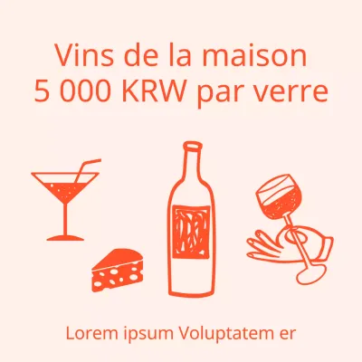 Une simple publicité rouge pour l'heure de l'apéritif dans un restaurant