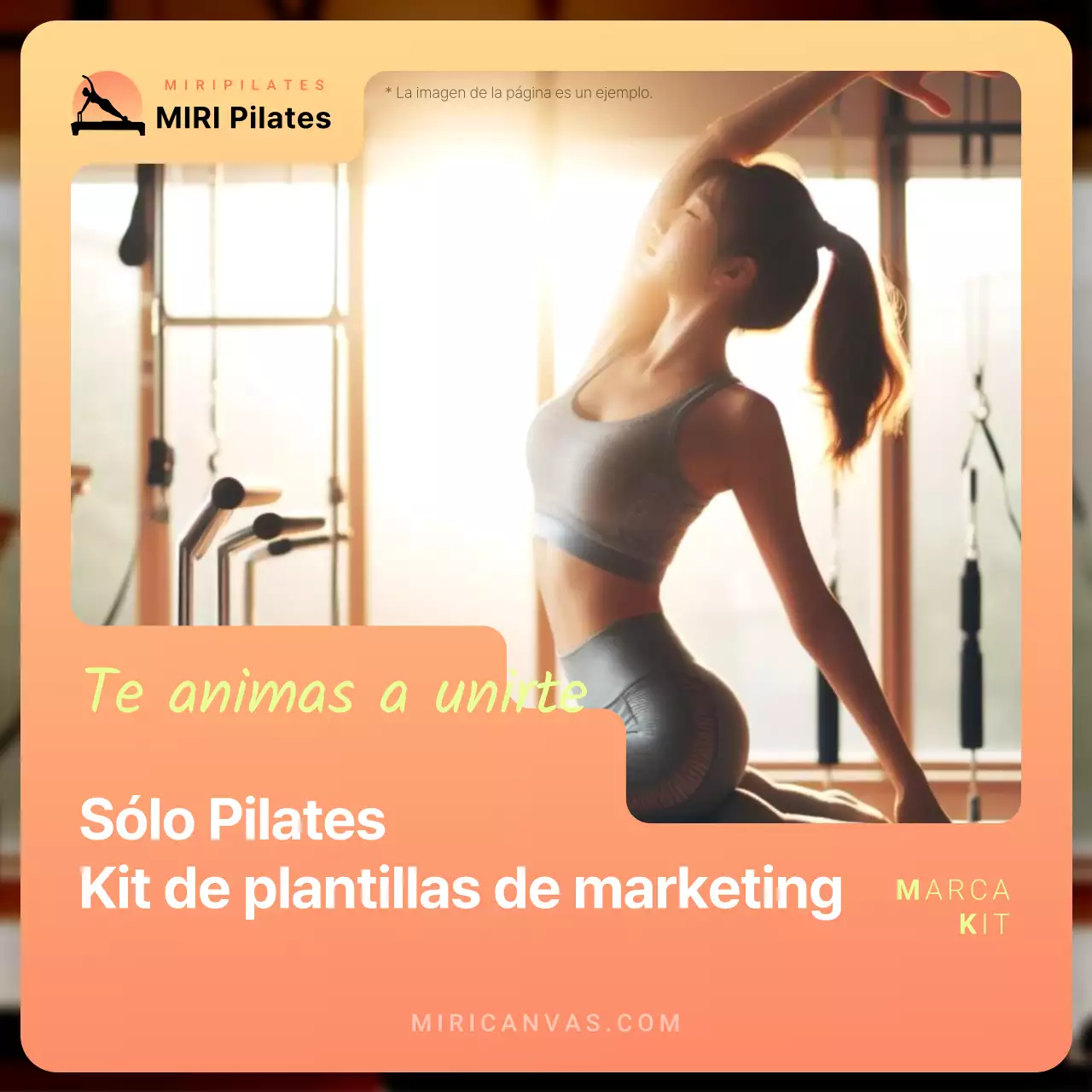 Promociona las clases de Pilates con los colores de moda, naranja y fluorescente