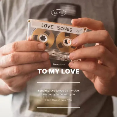 Beige Vintage Love Invitation Social Media Post