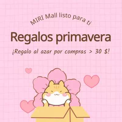 Anuncio pop art del evento de regalos de primavera en rosa y beige