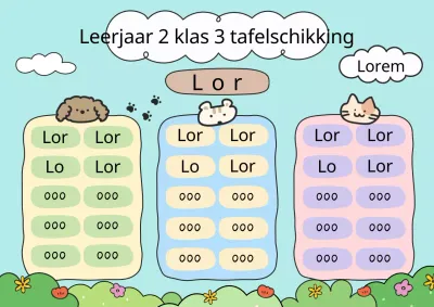 Plaats een leuke tafelschikking voor de klas in mauve en lichtblauw