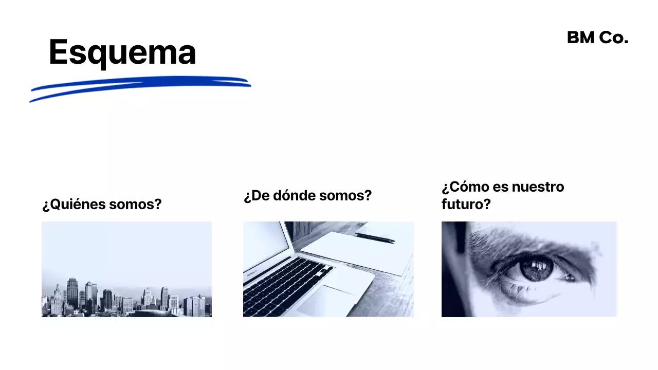 Presentación de la empresa Blue Modern Marker