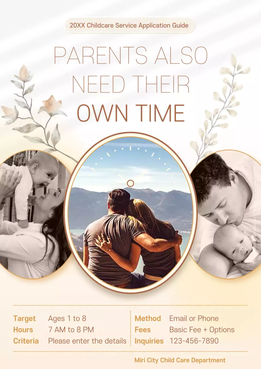 Beige Minimal Childcare Guide Poster