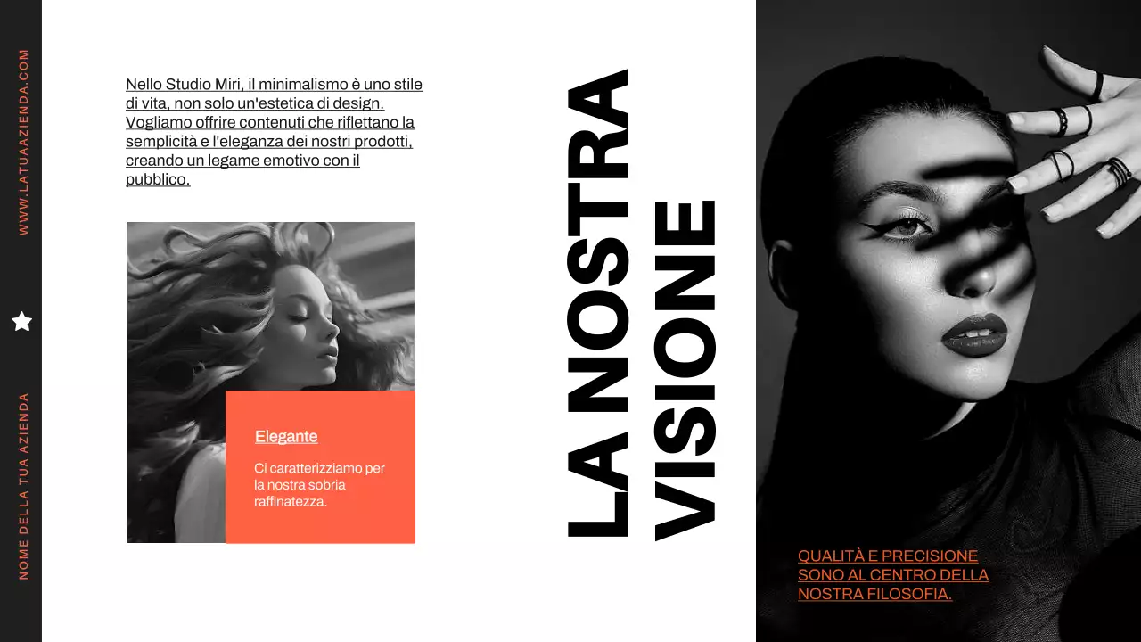 Profilo aziendale moderno minimale arancione e nero