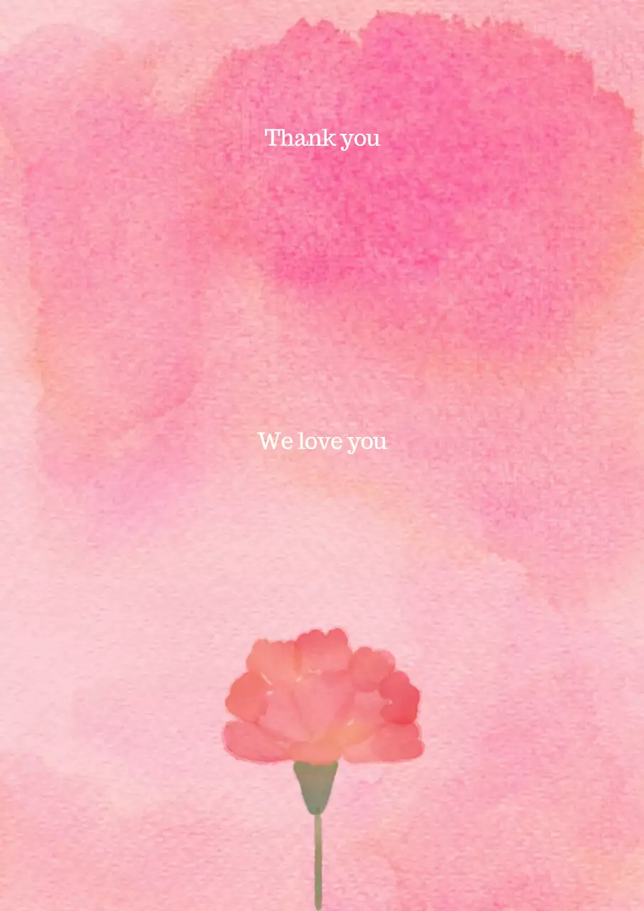 Pink Minimal Thank You Card Poster