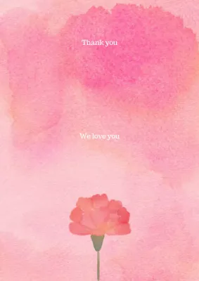 Pink Minimal Thank You Card Poster