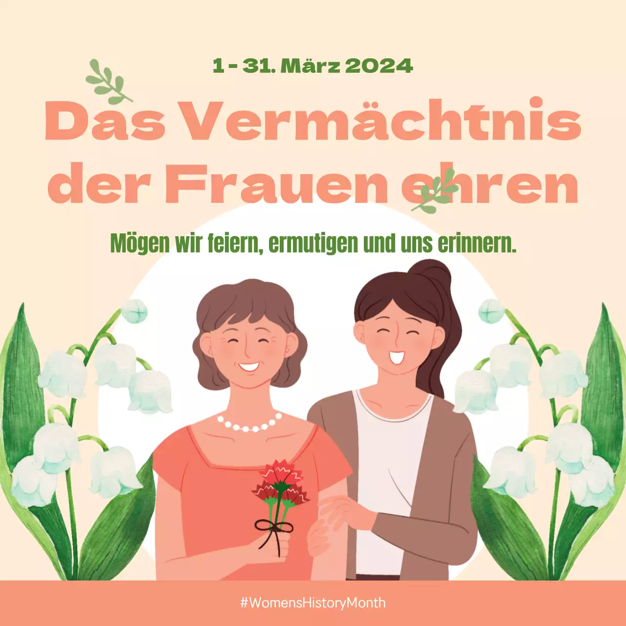 Orange Animation Tropical Werbung für den Monat der Frauengeschichte