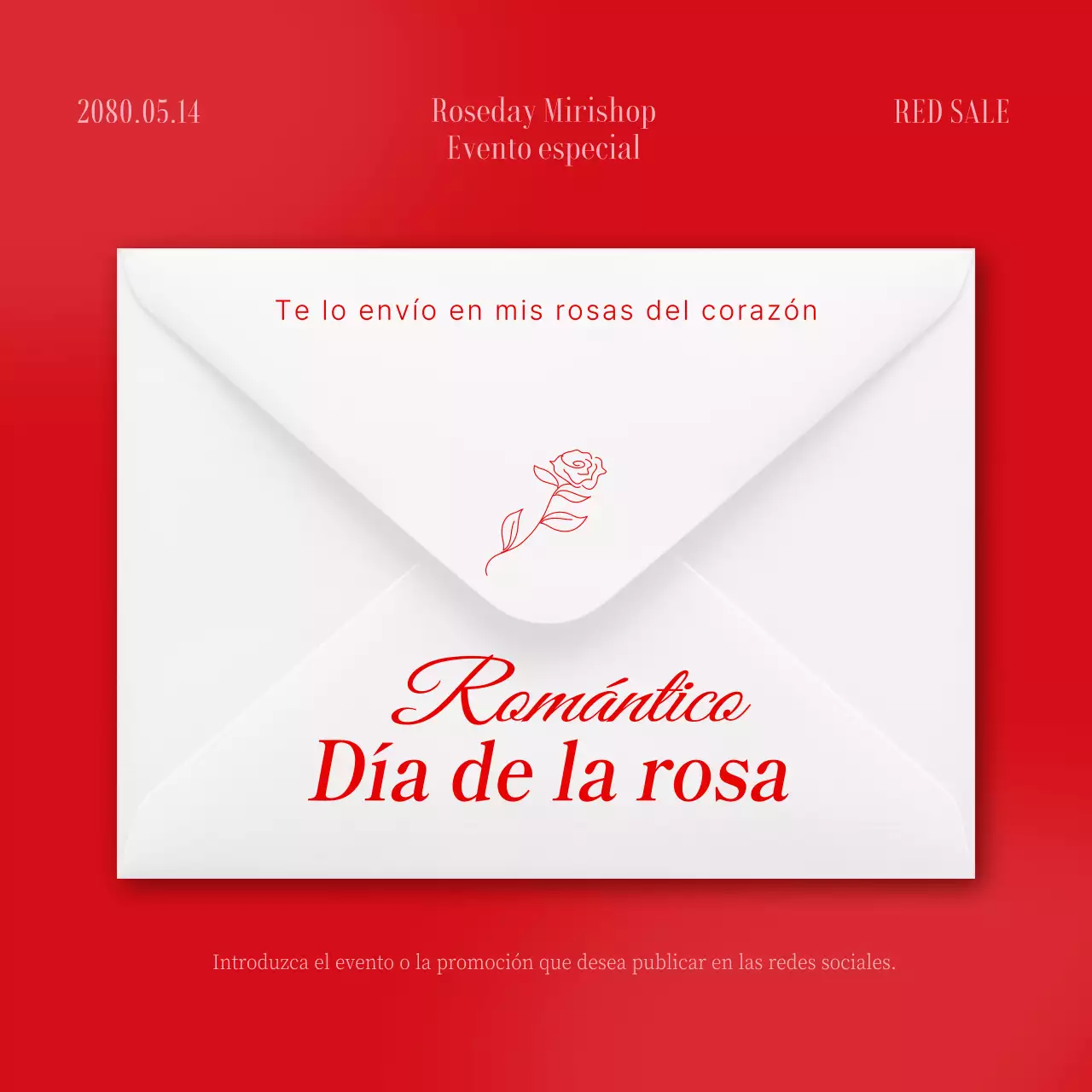 Promocione los actos del Día de la Rosa con tendencias en rojo y blanco