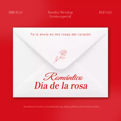 Promocione los actos del Día de la Rosa con tendencias en rojo y blanco