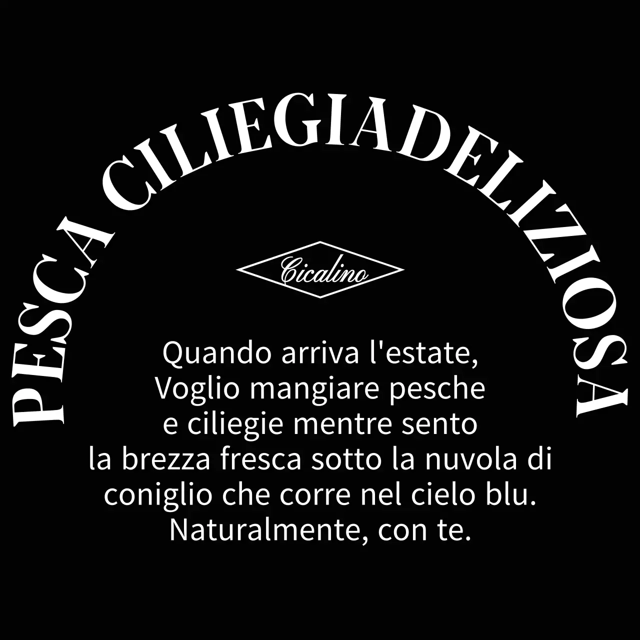Merce personalizzata con un concetto emozionale con enfasi sul testo