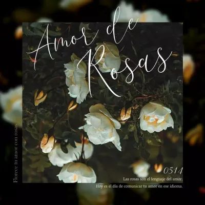 Un anuncio minimalista del Día de la Rosa en blanco y gris