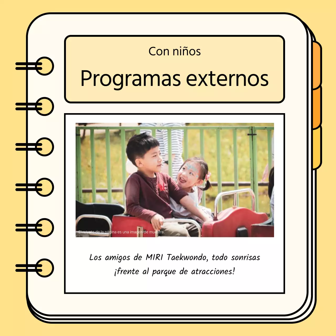 Un bonito plan de viaje de estudios con fondo naranja