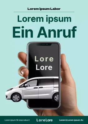 Einfacher Gebrauchtwagenhändler-Flyer in Grün und Mint