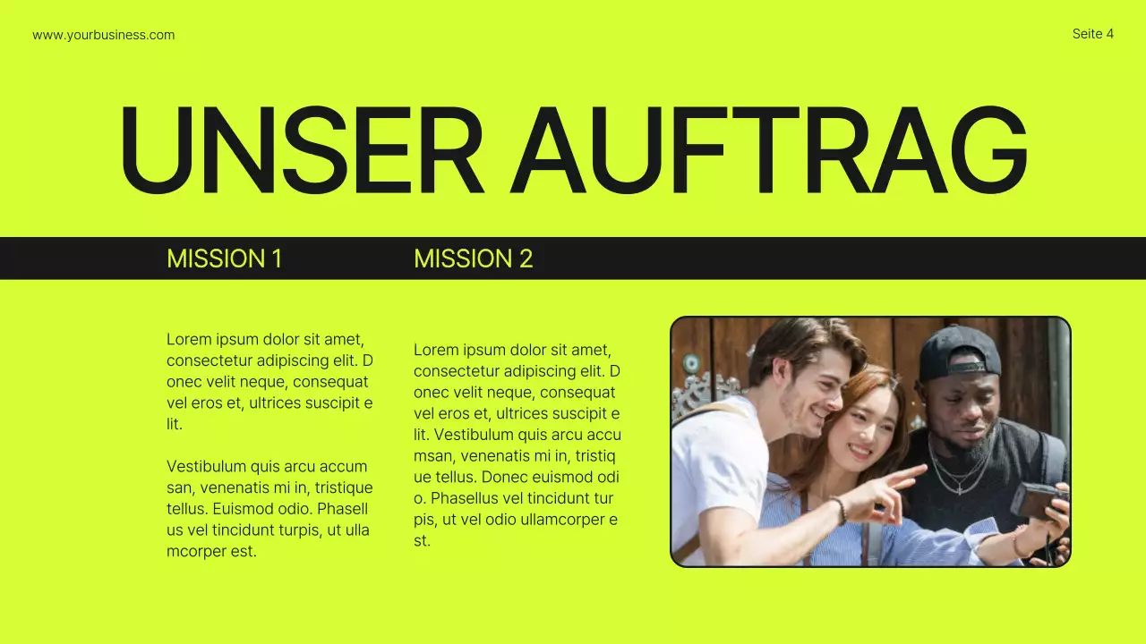 Lime Orange Bold Geschäftsprofil Einführung