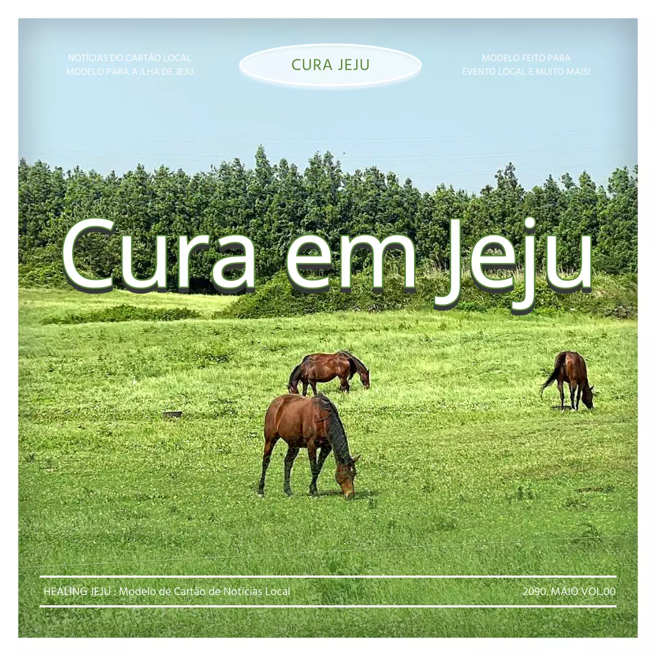 Um moderno posto de guia do bairro de Jeju em verde claro e azul celeste