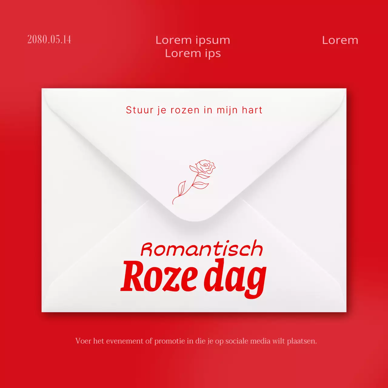 Promoot Rozendag-evenementen met rood-witte trends