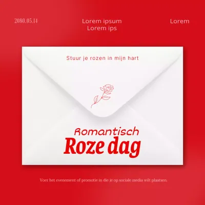 Promoot Rozendag-evenementen met rood-witte trends