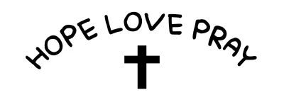 Church design with cross illustration and keywords