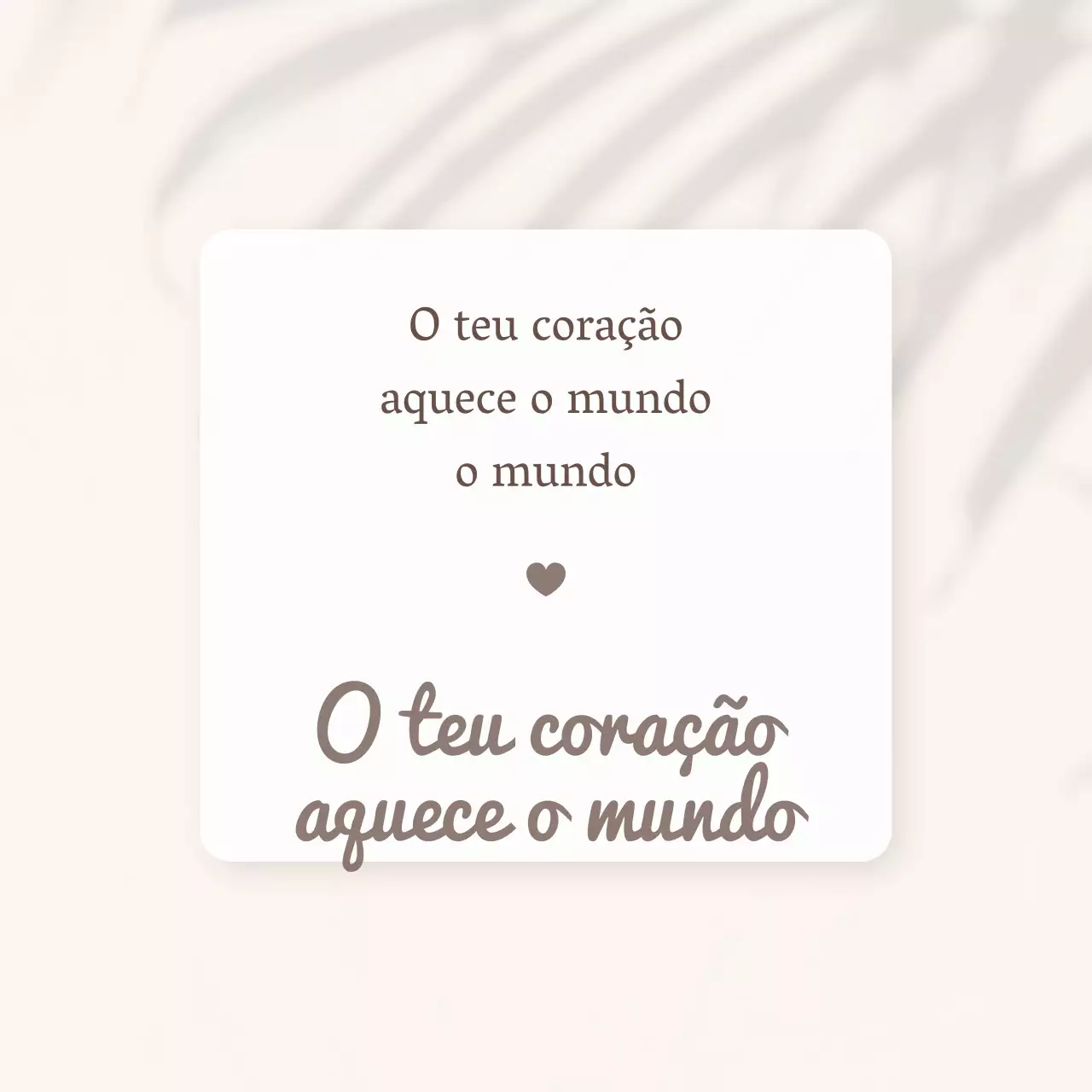 Um simples correio sentimental em bege e marfim