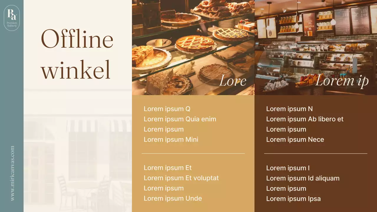 Een lichtblauw en bruin minimalistisch merk voor kleine bakkerijen