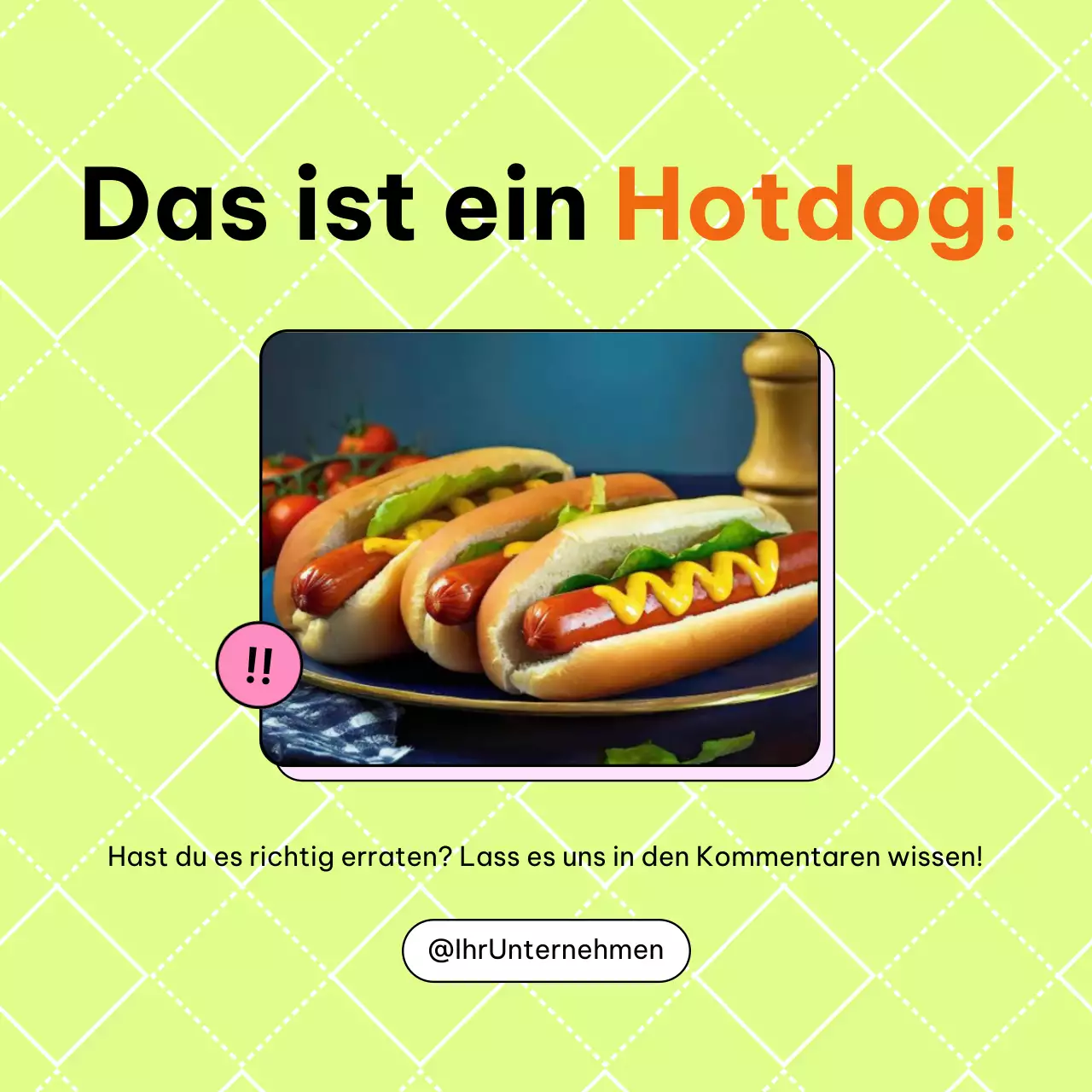 Rosa und Beige Minimal Guess the Food Promotion