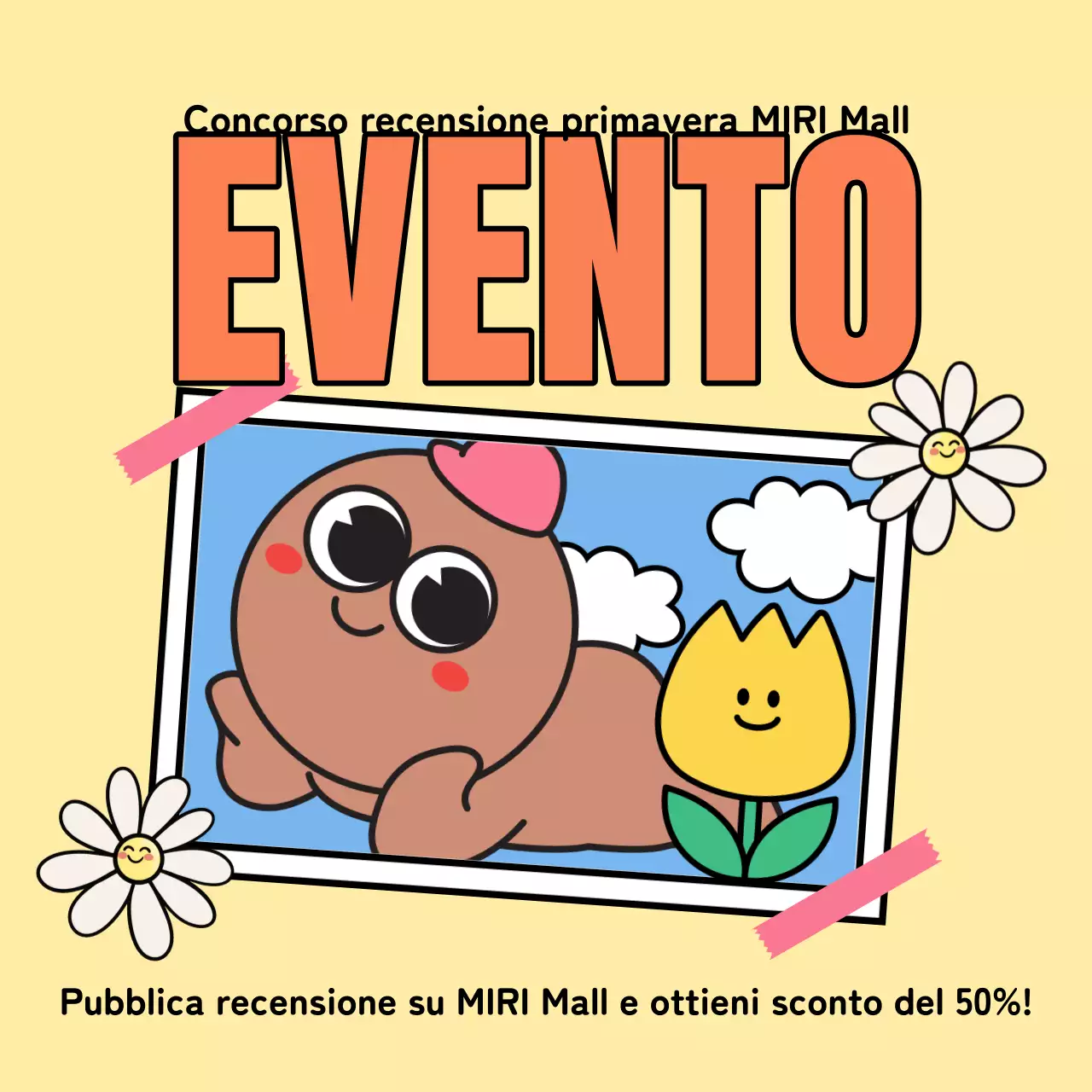 Un grazioso annuncio per eventi primaverili in verde e chartreuse