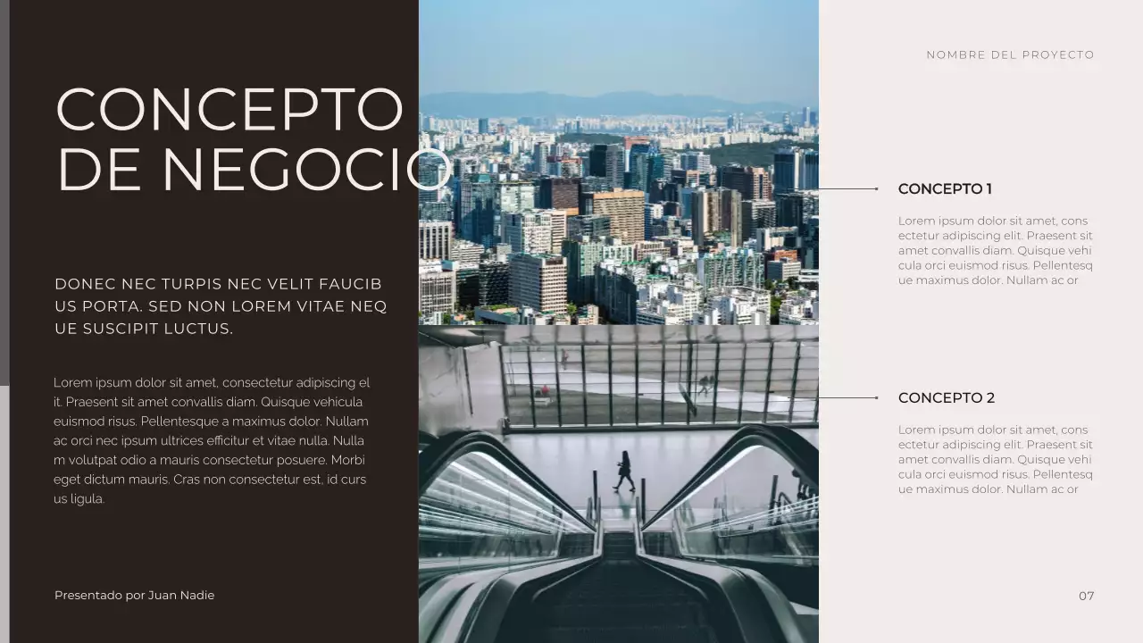 Presentación empresarial en tono neutro