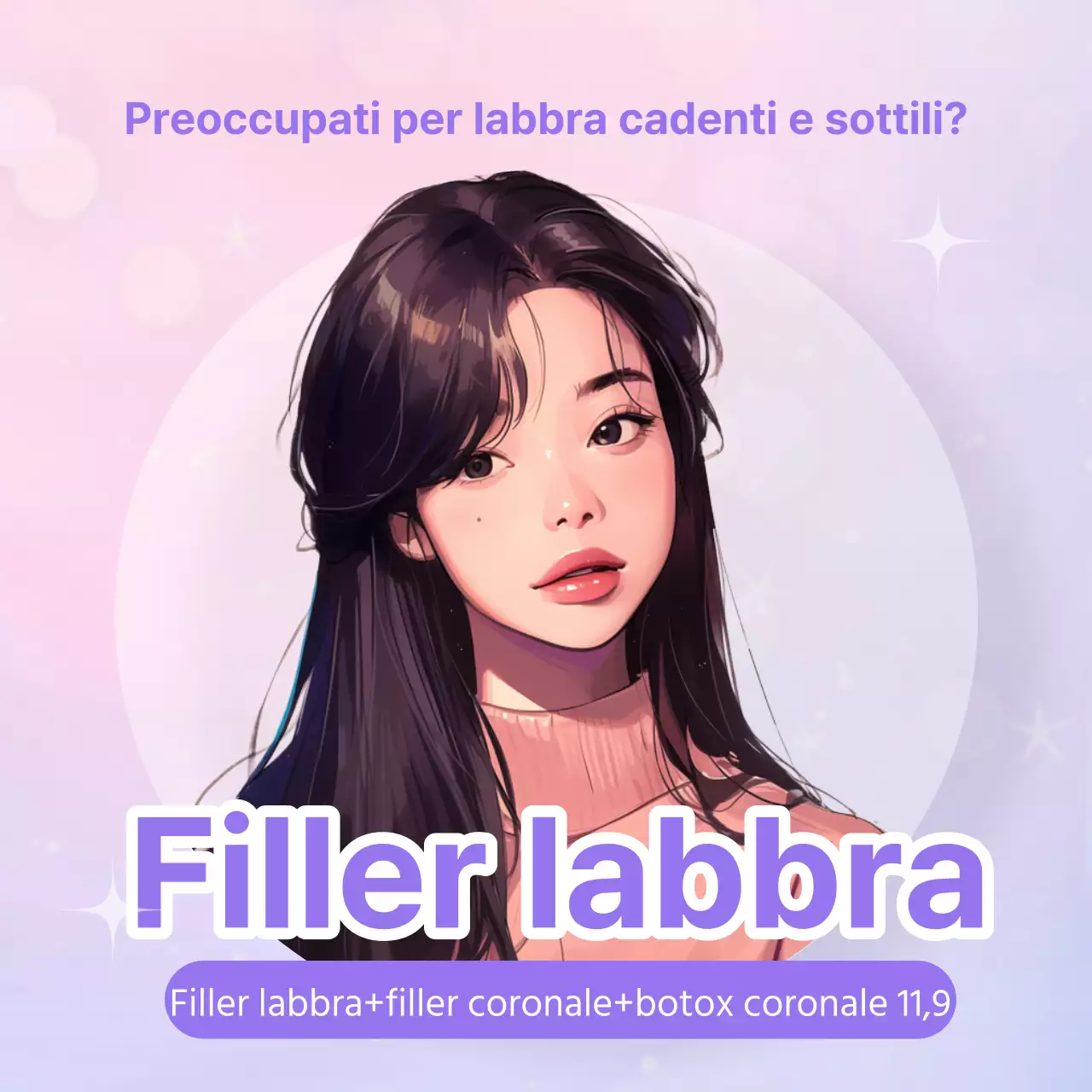 Promuovere procedure dermatologiche cosmetiche di tendenza in color malva