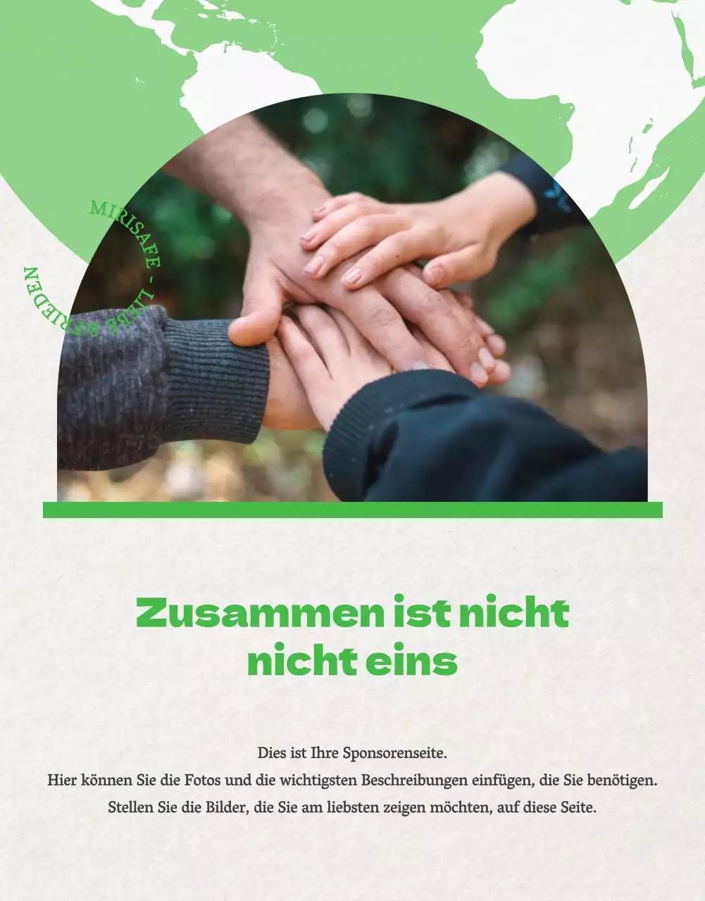 Förderung von Patenschaften im Trend mit Grün und Beige