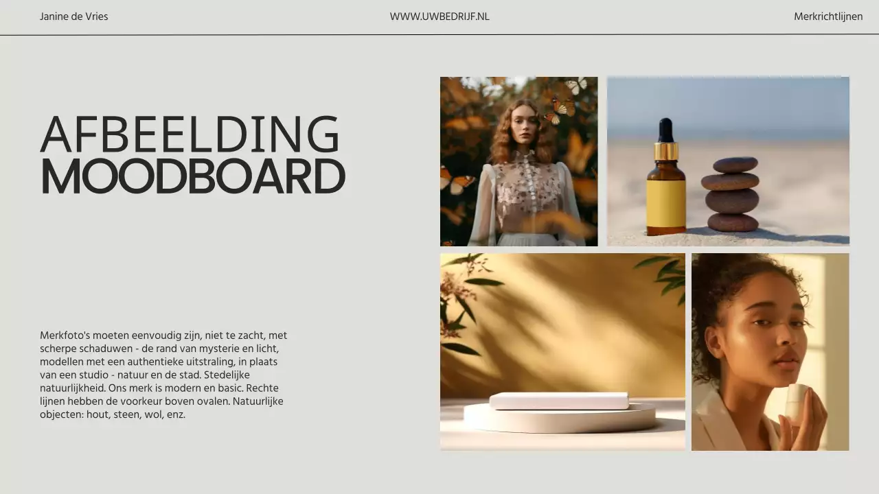 Beige en grijs minimalistisch moderne merkrichtlijnen