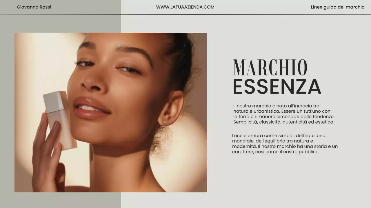 Linee guida del marchio moderno minimalista beige e grigio