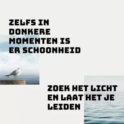 Grijs en Zwart Modern Sociaal Citaat Promotie
