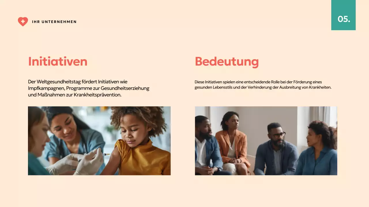 Grün und Elfenbein Modern Bericht zum Weltgesundheitstag