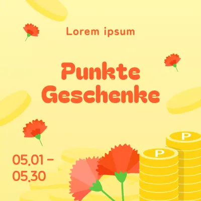 Eine gelbe und rosafarbene Pop-Art-Werbung für den Monat der Familie als Werbegeschenk