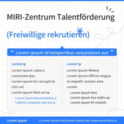 Einfacher blau-weißer Leitfaden zur Einstellung von Freiwilligen