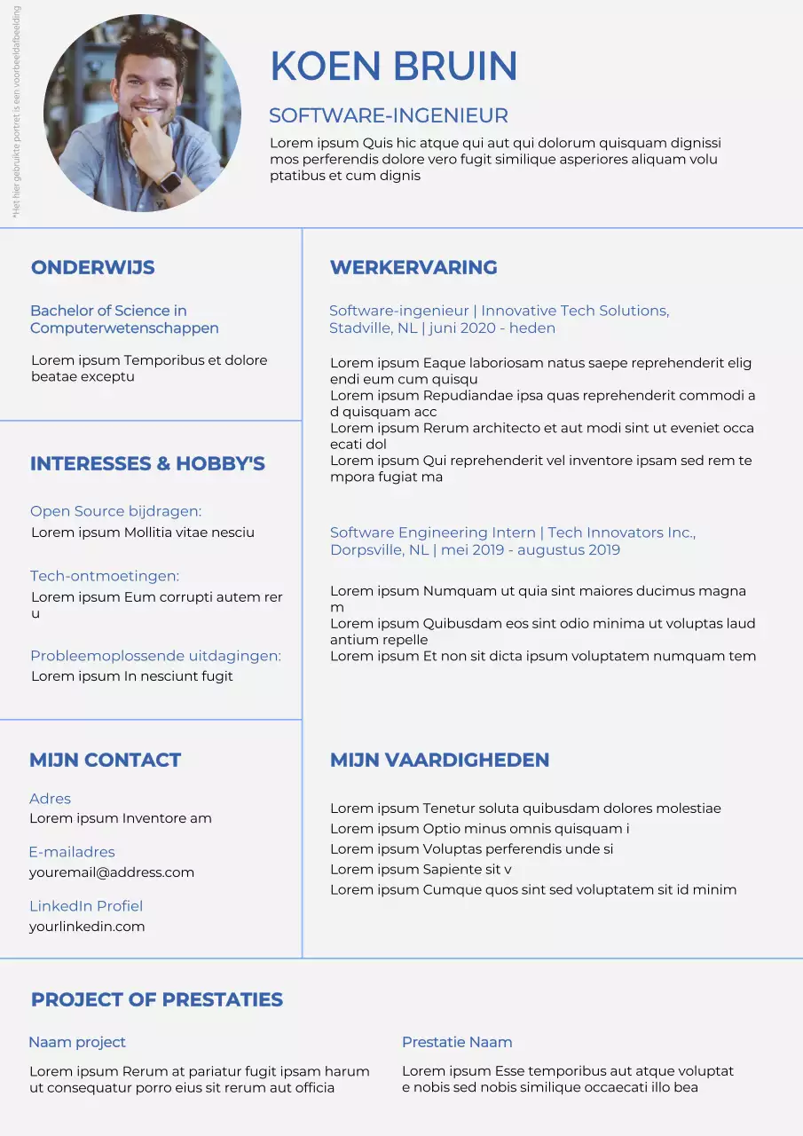 Grijs en Blauw Eenvoudig Software Engineer Portfolio