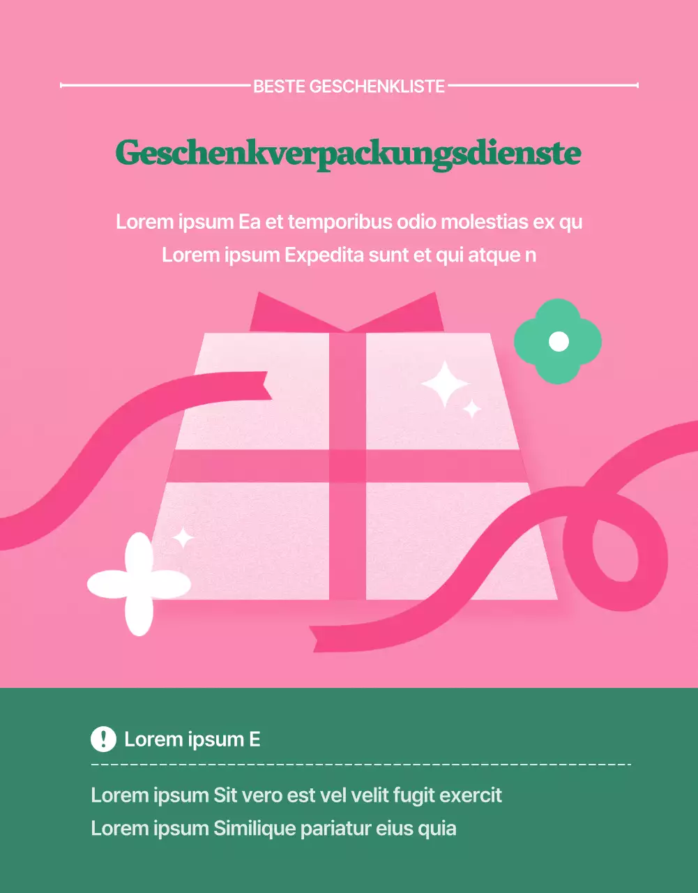 Förderung der Produkte des rosa und grünen Familienmonats