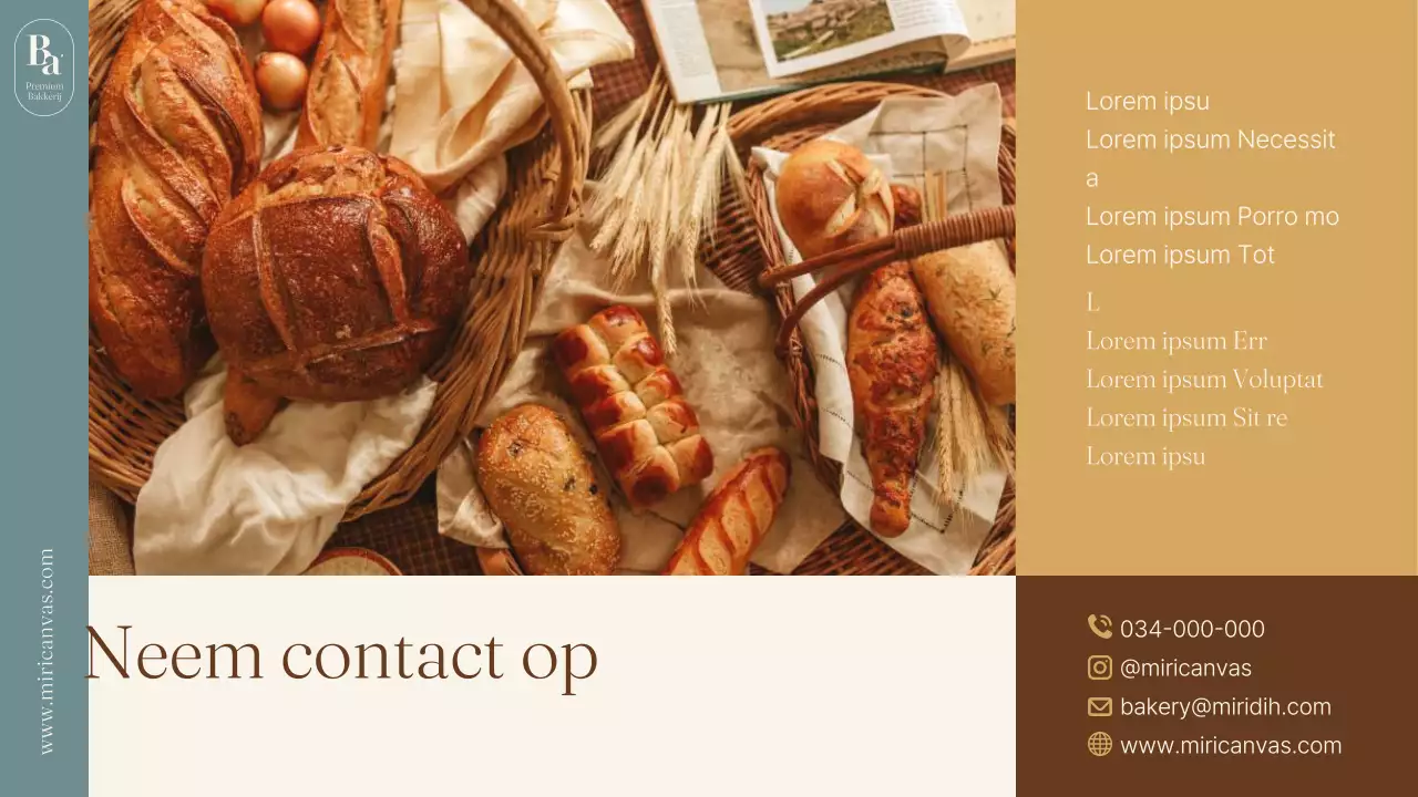 Een lichtblauw en bruin minimalistisch merk voor kleine bakkerijen