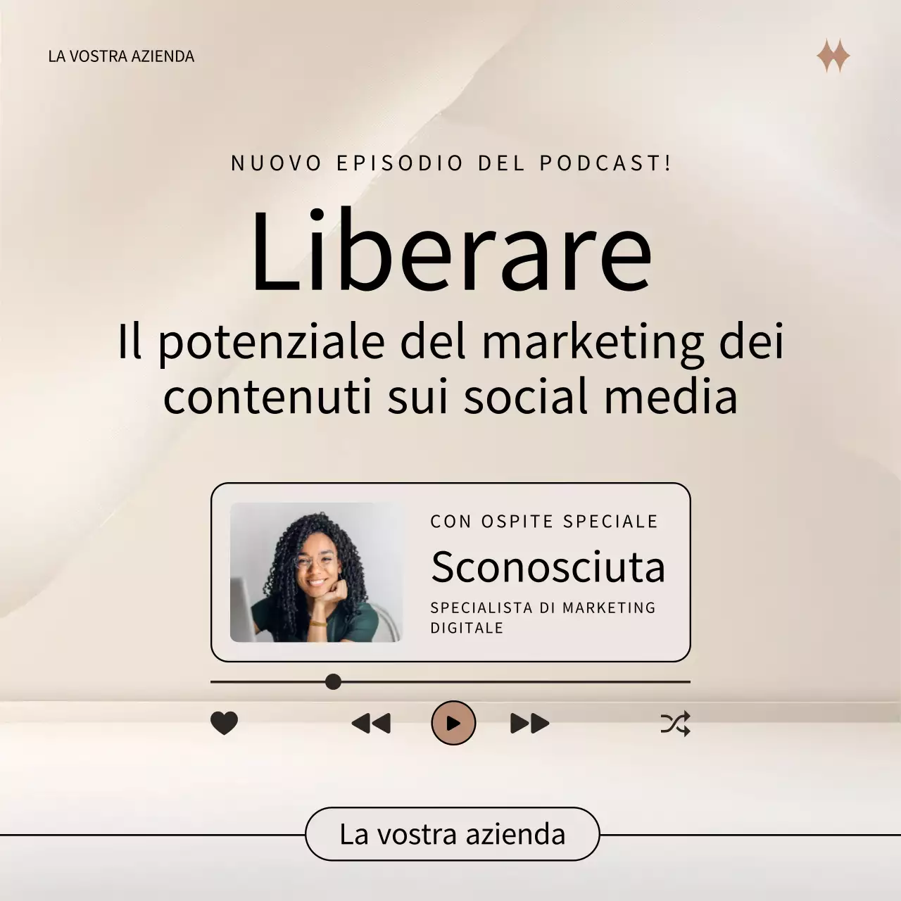 Pubblicità moderna di marketing dei contenuti in nero e beige
