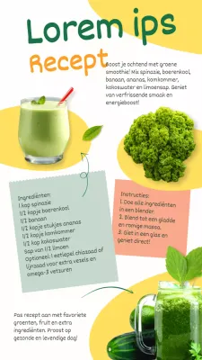 Groen en Geel Natuurlijk Verfrissend Groene Smoothie-Recept