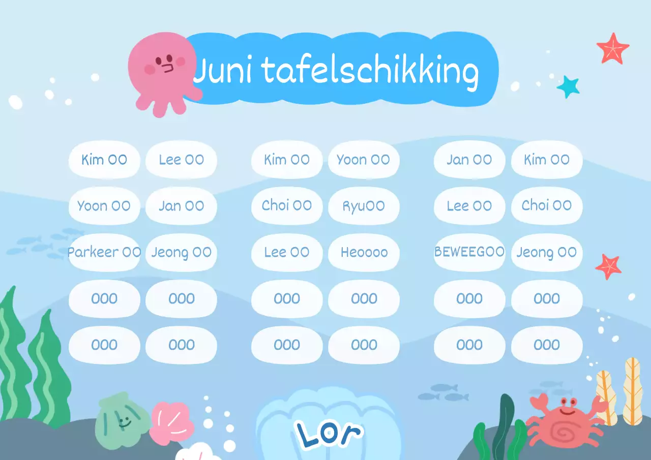 Over de lichtblauwe plattegrond van de school