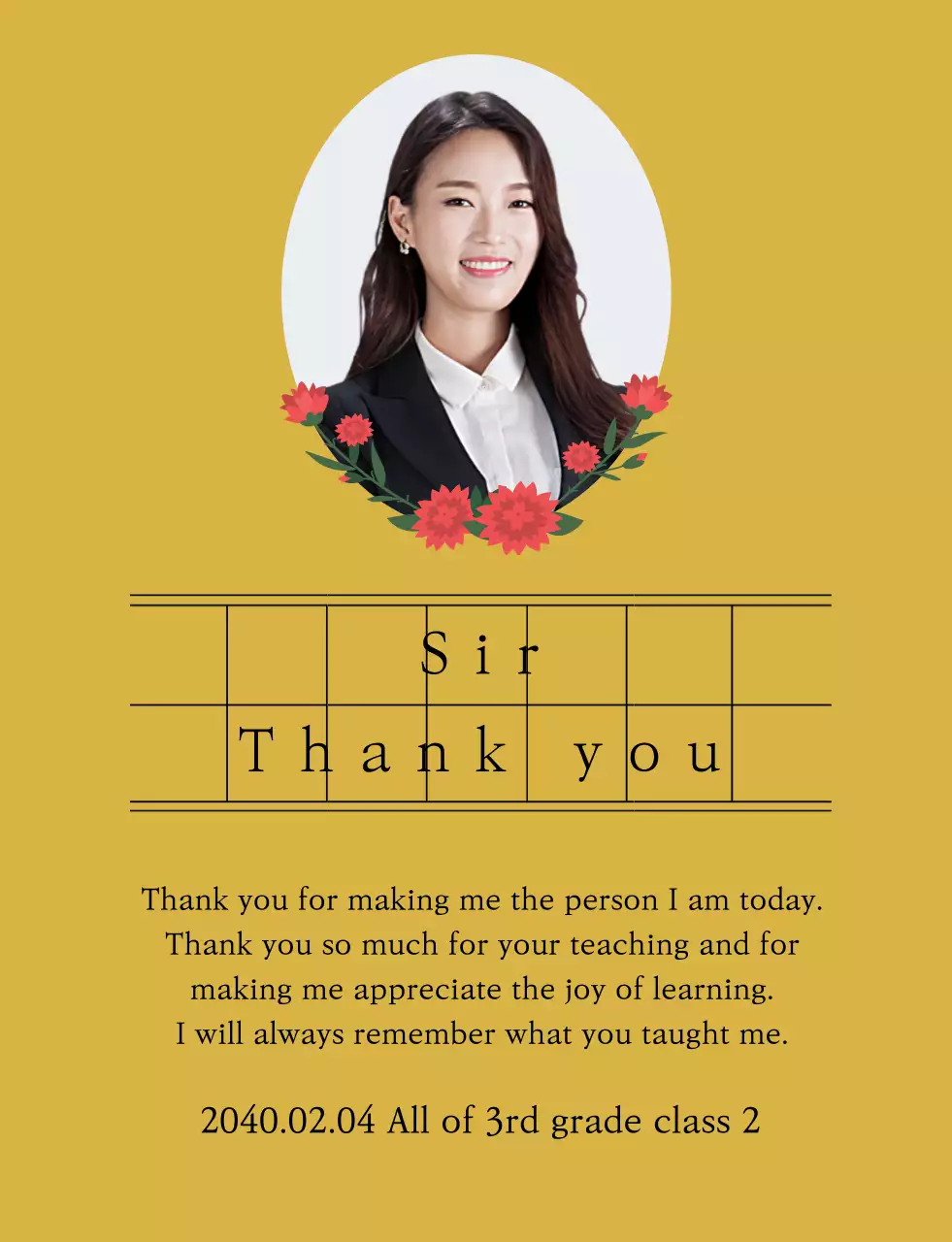 A sentimental Teacher's Day with manuscript paper and carnations